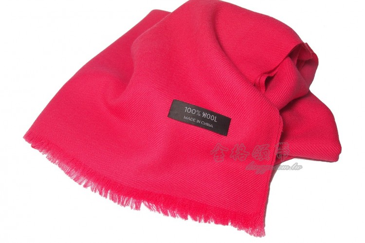 純羊毛粉紅色圍巾